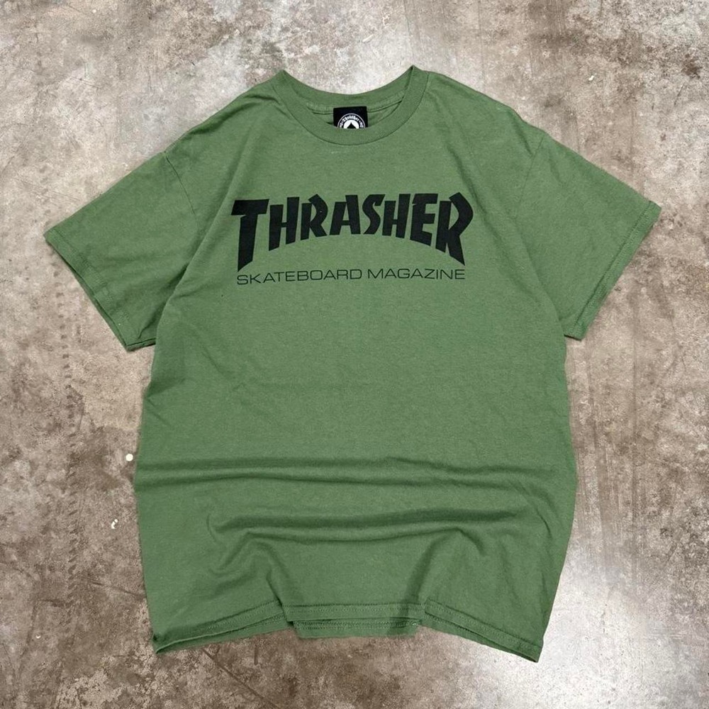 Vintage Thrasher Skateboard Magazine Graphic Tee Green Skater Shirt Mens Size M